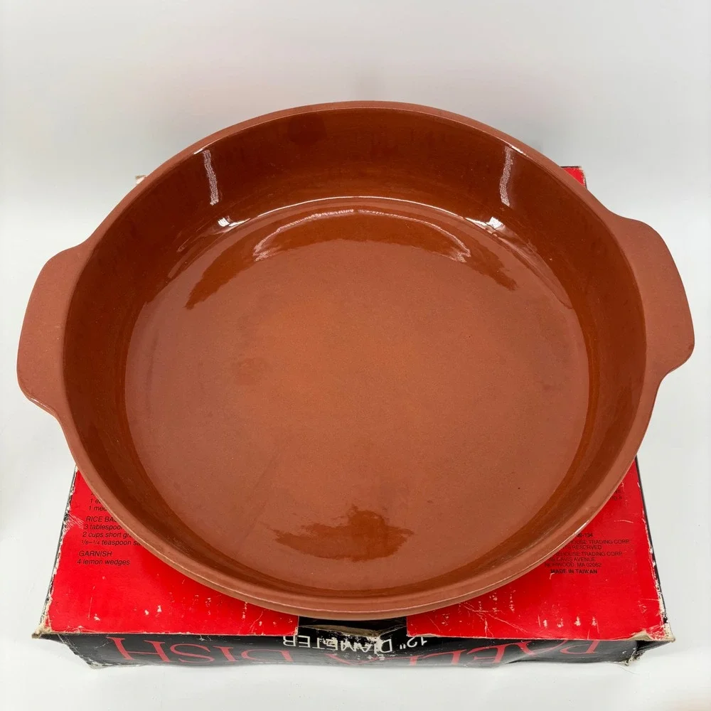 Boston Warehouse 12‎ Inch Terra Cotta Paella Dish Vintage 1992 Cazuela 09-134